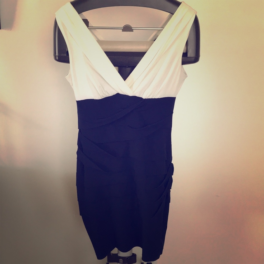 Navy Blue and White unique dress
